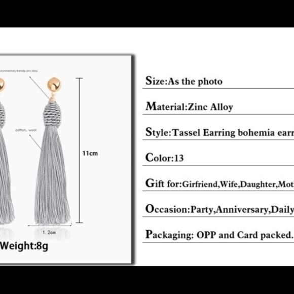 Cute Red Tassel Earrings - Picture 2 of 3